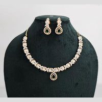 Rajwadi Collection Gold Plated American Diamond Necklace Set