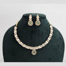 Rajwadi Collection Gold Plated American Diamond Necklace Set