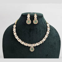 Rajwadi Collection Gold Plated American Diamond Necklace Set