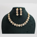 Rajwadi Collection Gold Plated American Diamond Necklace Set
