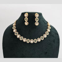 Rajwadi Collection Gold Plated American Diamond Necklace Set