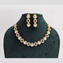 Rajwadi Collection Gold Plated American Diamond Necklace Set