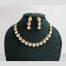 Rajwadi Collection Gold Plated American Diamond Necklace Set