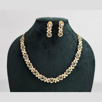 Rajwadi Collection Gold Plated American Diamond Necklace Set