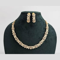 Rajwadi Collection Gold Plated American Diamond Necklace Set