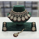 Rajwadi Collection Gold Plated Kundan Stone And Pearl Necklace Set