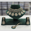 Rajwadi Collection Gold Plated Kundan Stone And Pearl Necklace Set