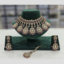 Rajwadi Collection Gold Plated Kundan Stone And Pearl Necklace Set