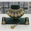 Rajwadi Collection Gold Plated Kundan Stone And Pearl Necklace Set