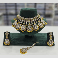 Rajwadi Collection Gold Plated Kundan Stone And Pearl Necklace Set