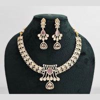 Rajwadi Collection Gold Plated American Diamond Necklace Set