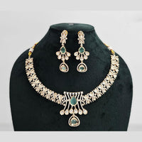 Rajwadi Collection Gold Plated American Diamond Necklace Set