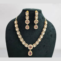 Rajwadi Collection Gold Plated American Diamond Necklace Set