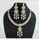 Rajwadi Collection Gold Plated American Diamond And Beads Necklace Set