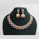 Rajwadi Collection Gold Plated American Diamond Necklace Set