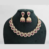 Rajwadi Collection Gold Plated American Diamond Necklace Set