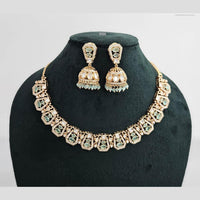Rajwadi Collection Gold Plated American Diamond Necklace Set