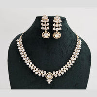 Rajwadi Collection Gold Plated American Diamond Necklace Set