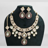 Rajwadi Collection Gold Plated American Diamond Necklace Set
