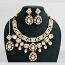 Rajwadi Collection Gold Plated American Diamond Necklace Set