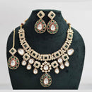 Rajwadi Collection Gold Plated American Diamond Necklace Set