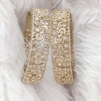 Rajwadi Collection Gold Plated Crystal Stone Bangles Set