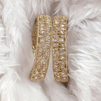 Rajwadi Collection Gold Plated Crystal Stone Bangles Set