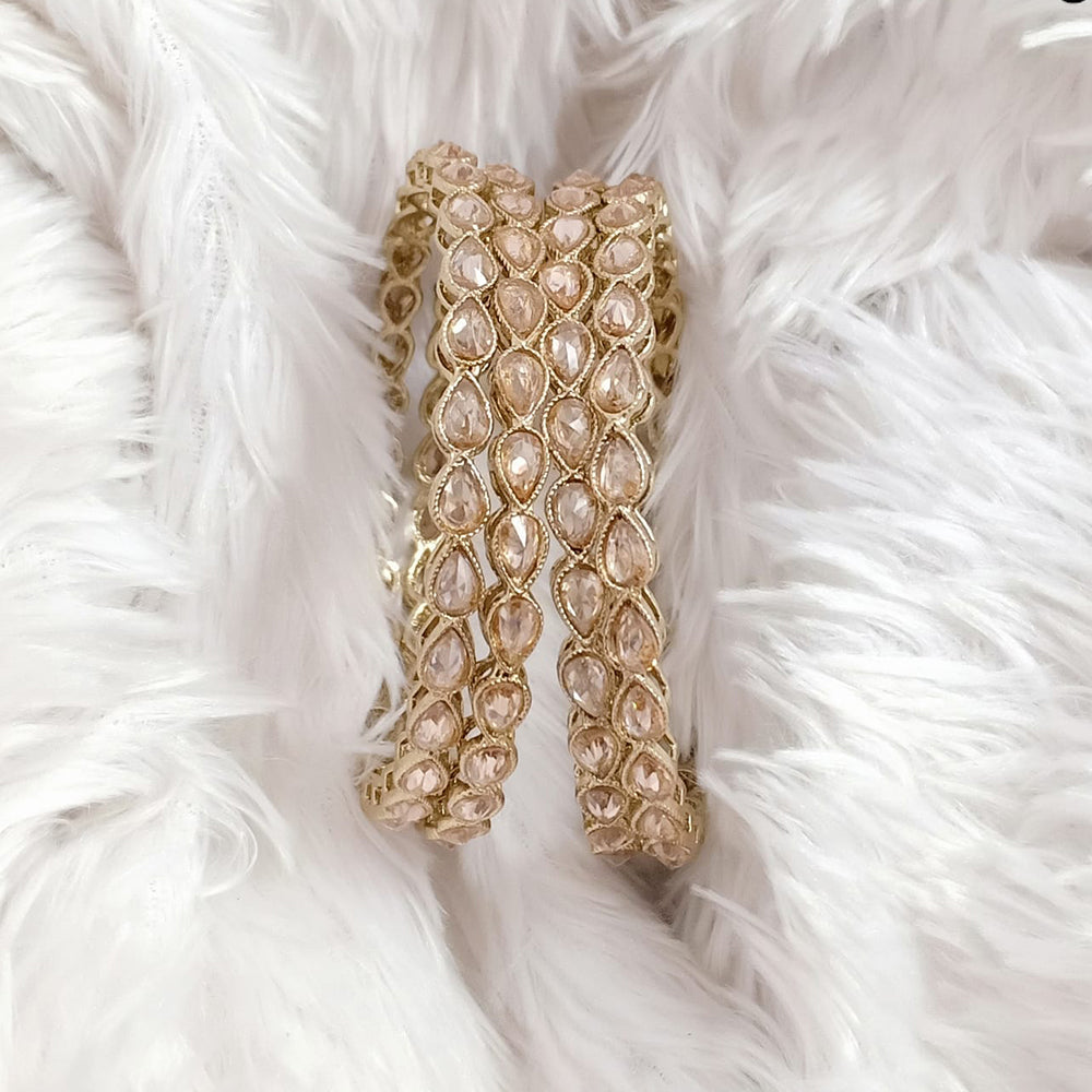 Rajwadi Collection Gold Plated Crystal Stone Bangles Set