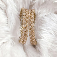 Rajwadi Collection Gold Plated Crystal Stone Bangles Set