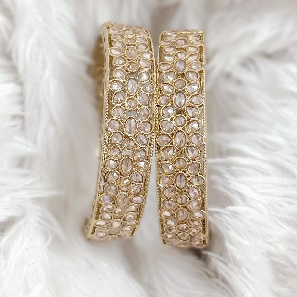 Rajwadi Collection Gold Plated Crystal Stone Bangles Set