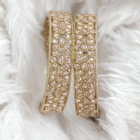 Rajwadi Collection Gold Plated Crystal Stone Bangles Set