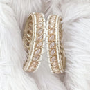 Rajwadi Collection Gold Plated Crystal Stone And Pearl Bangles Set