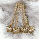 Rajwadi Collection Gold Plated Crystal Stone And Pearl Bangles Set