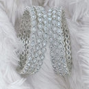 Rajwadi Collection Silver Plated Crystal Stone Bangles Set