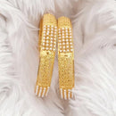 Rajwadi Collection Gold Plated Pearl Bangles Set