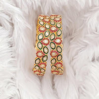 Rajwadi Collection Gold Plated Crystal Stone Bangles Set