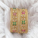 Rajwadi Collection Gold Plated Crystal Stone Bangles Set