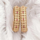 Rajwadi Collection Gold Plated Crystal Stone Bangles Set