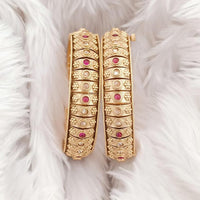 Rajwadi Collection Gold Plated Crystal Stone Bangles Set