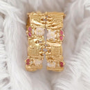 Rajwadi Collection Gold Plated Kundan Stone And Meenakari Openable Bangles Set