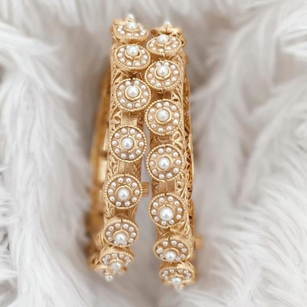 Rajwadi Collection Gold Plated Kundan Stone And Meenakari Openable Bangles Set