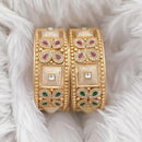 Rajwadi Collection Gold Plated Crystal Stone Openable Bangles Set