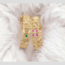 Rajwadi Collection Gold Plated Kundan Stone Openable Bangles Set