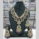 Rajwadi Collection Gold Plated Kundan Stone And Beads Long Necklace Set