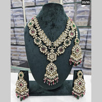 Rajwadi Collection Gold Plated Kundan Stone And Beads Long Necklace Set