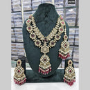 Rajwadi Collection Gold Plated Kundan Stone And Beads Long Necklace Set