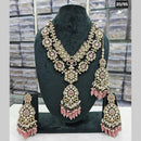 Rajwadi Collection Gold Plated Kundan Stone And Beads Long Necklace Set