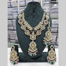 Rajwadi Collection Gold Plated Kundan Stone And Beads Long Necklace Set