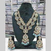Rajwadi Collection Gold Plated Kundan Stone And Beads Long Necklace Set