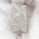 Rajwadi Collection Silver Plated Crystal Stone And Pearl Bangles Set